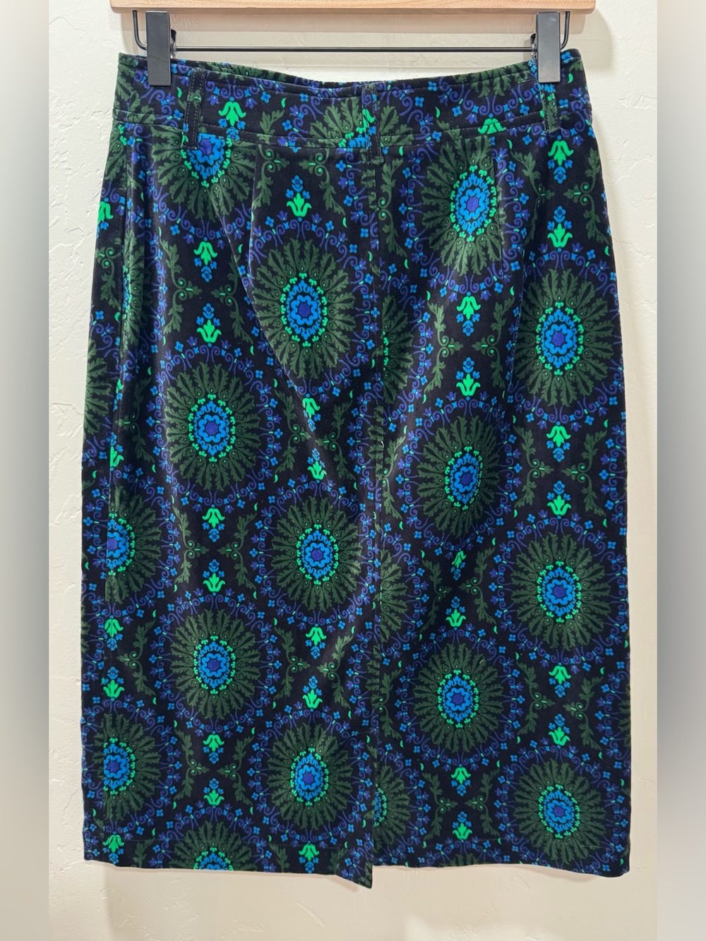 NWT Boden Margot Velvet Midi Skirt Women's 4 R Blue Green Black - Picture 8 of 13